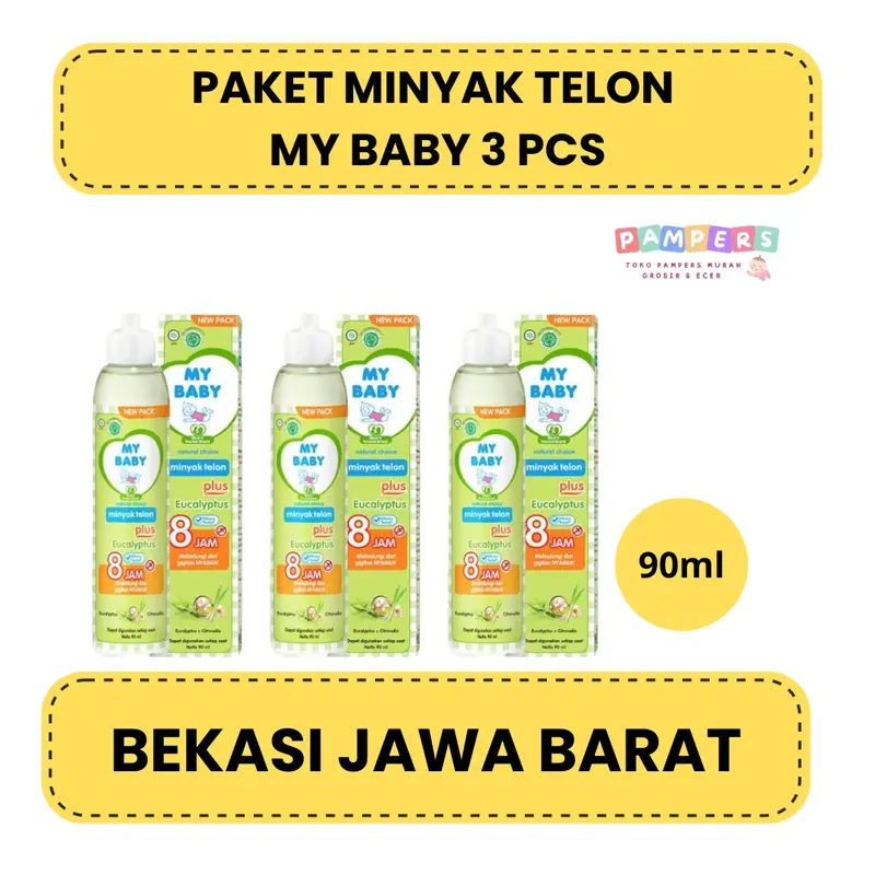 PAKET MINYAK TELON ANTI NYAMUK MURAH MY BABY PLUS menghangatkan kulit perut bayi Eucalyptus 60ml / 90ml / 150ml 4