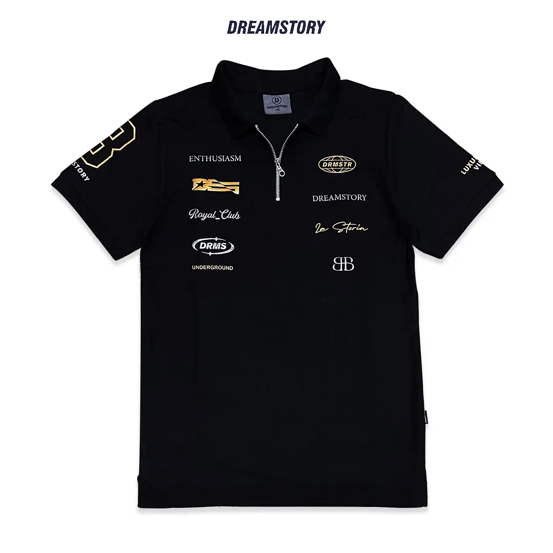 Polo Shirt DreamStory Cluster Zipper Cotton Pique High Quality