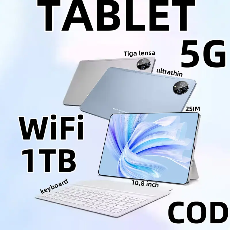 COD Fast Shipping Cheap Tablet, 1TB Large Memory PUBG-TIKTOK Various Large Games and Learning Software, Suport 5GWiFi-2SIM, Lightweight and Convenient for Outdoor Carrying, 1TB Large Memory 10.3-inch Large Screen Student Learning Universal Edition, 2