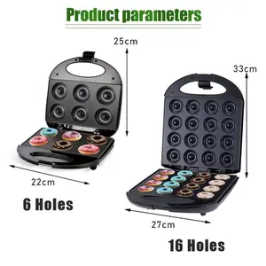 16 Lubang Donut Maker Elektrik Alat Pembuat Donat Listrik Untuk Bakery Kids Cemilan Dessert Mesin Elektrik Donut Maker Multifungsi Mesin Kue Anti Lengke Listrik Dua Sisi Donat Elektrik