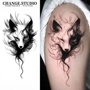 Hình Xăm Tạm Thời, Thiết Kế Hình Xăm Cáo, Kéo Dài Trong 15 Ngày, Không Thấm Nước Và Chống Trơn Trượt. Miếng Dán Hình Xăm