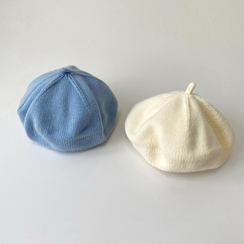 Mũ Nồi Cho Em Bé Màu Trơn Phong Cách Cổ Điển Dệt Kim, Ấm Áp Và Phù Hợp Với Bé Gái Trẻ Sơ Sinh Và Trẻ Mới Biết Đi, Thích Hợp Cho Mùa Đông Và Mùa Xuân, Mũ Họa Sĩ Nghệ Sĩ, 6-30 Tháng