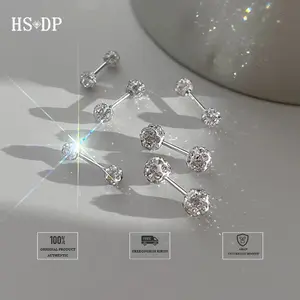 HS.DP-Anting-anting spiral, anting-anting bulat berlian imitasi yang kecil dan indah, anting-anting koklea untuk wanita, desain khusus.