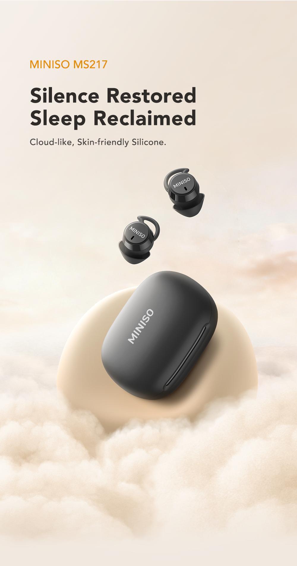 MINISO MS217 Sleep Earbuds, Comfortable, lightweight design, Bluetooth 6.0, IPX5 waterproof, HIFI sound quality, suitable for sleeping, working, studying, and voice calls | Built-in microphone | AI translation