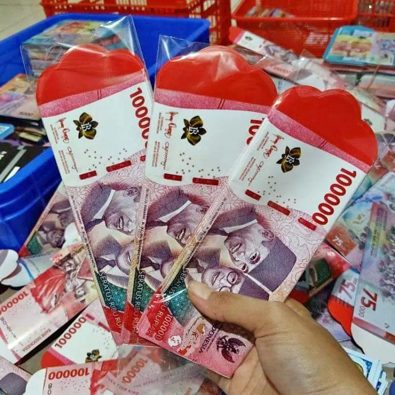 PROMO DISKON 50% Amplop Lebaran Panjang Bentuk Uang 50 pcs 2025 4