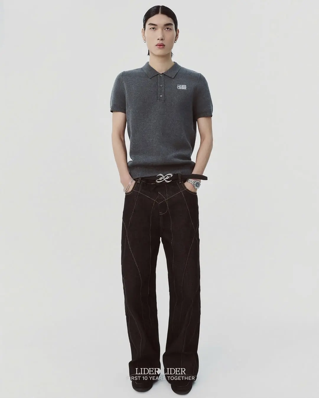 Áo Len Polo Unisex LIDER The Elan Knit Polo Shirt, 4 màu Moon Grey/White Smoke/Olive/Chocolate | BigBuy360 - bigbuy360.vn