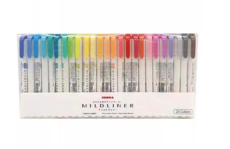 Product Introduction of 1 pcs ZEBRA WKT7 MILDLINER Highlighters Double headed Pastel Colors Text Markers Focus Pen DIY painting with bright colors Japanese Student Stationery 7