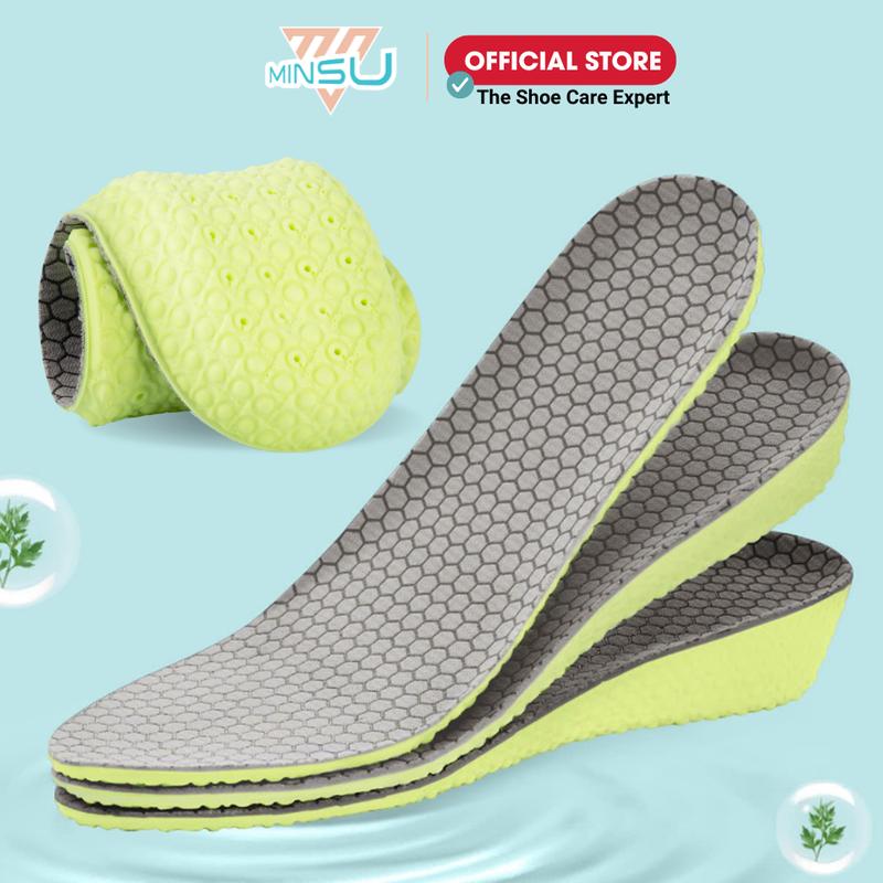 Lót giày Tăng Chiều Cao Khử Mùi Kháng khuẩn MINSU M7020 Miếng Độn Đế Nâng Chiều Cao, Thấm Hút Cho Giày Thể Thao Nam Nữ