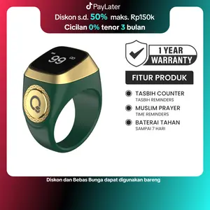 iQibla Zikr Ring Lite E01 Smart Tasbih Digital Hitung Zikir Harian Muslim Modern Baterai Tahan Lama Cincin Zikir Green