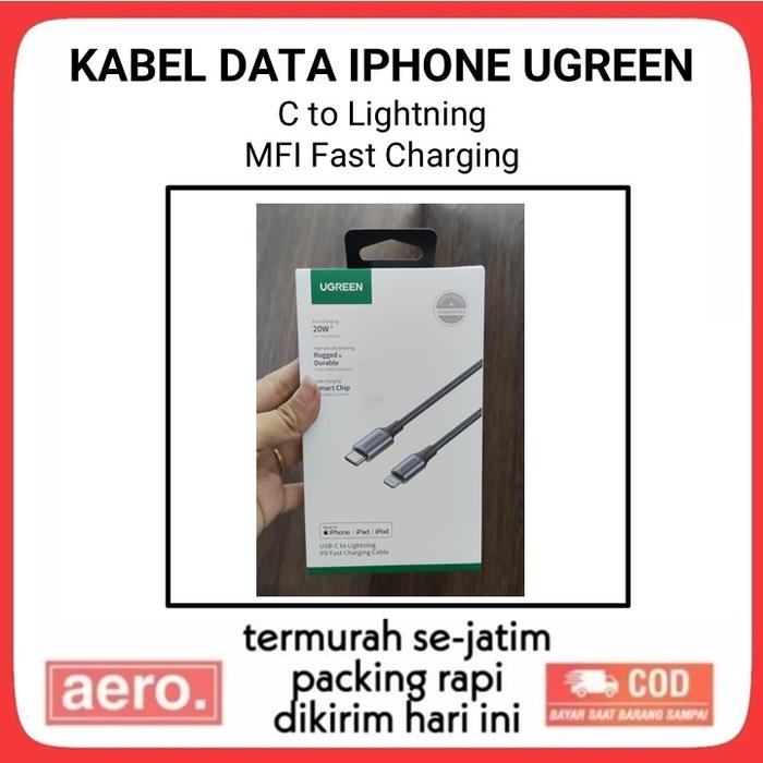 Gambar CHARGER IPHONE UGREEN MFI FAST CHARGING FOR IPHONE X XR XS 11 12 13 dari aero aksesoris ponorogo Kab. Ponorogo Tokopedia