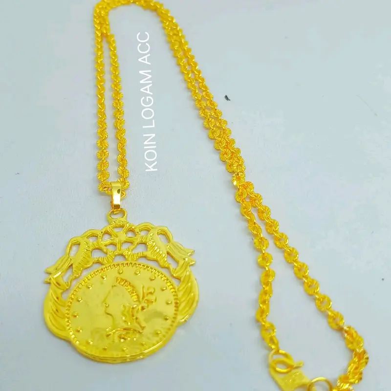Kalung Nuri Liontin Koin Terbuat dari bahan koin logam 1991-1992 Anti Karat 1