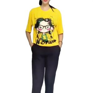 Sét bộ thun tăm lạnh.áo from rộng quần ôm in hình cô bé mắc kính xinh xắn.