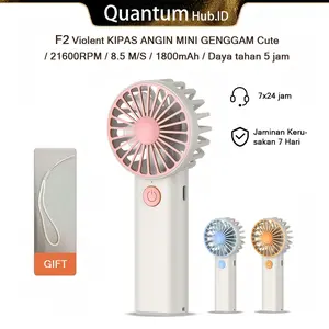 ​Violent KIPAS ANGIN MINI GENGGAM Cute / 21600RPM / 8.5 M/S /Kipas PORTABLE  / Mini Fan Pc / F2 1800mAh /USB Rechargeable Personal Fan Ultra-light / Daya tahan 5 jam