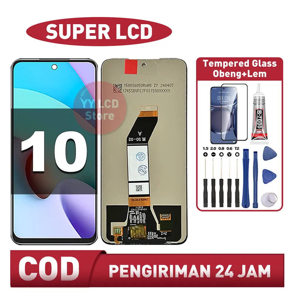 YY Store OG SUPER Promo LCD For R3DMI 10 2022 Fullset hp hd layar Touchscreen untuk Glass Touch Screen Digitizer Garansi Toko COD