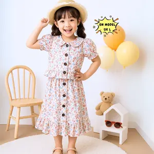 Baju Anak Perempuan - Setelan Anak Mahira Motif Bunga Model Terlaris / Fashion Oneset Anak Perempuan Atasan dan Rok 7/8 Korean Style Terlaris