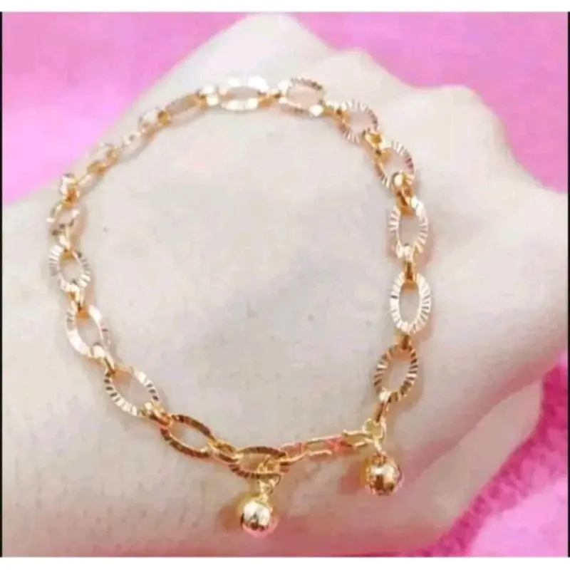 Gelang tangan pecah kopi tintanium gold perhiasan wanita terbaru anti luntur Elegan Emas Bracelets
