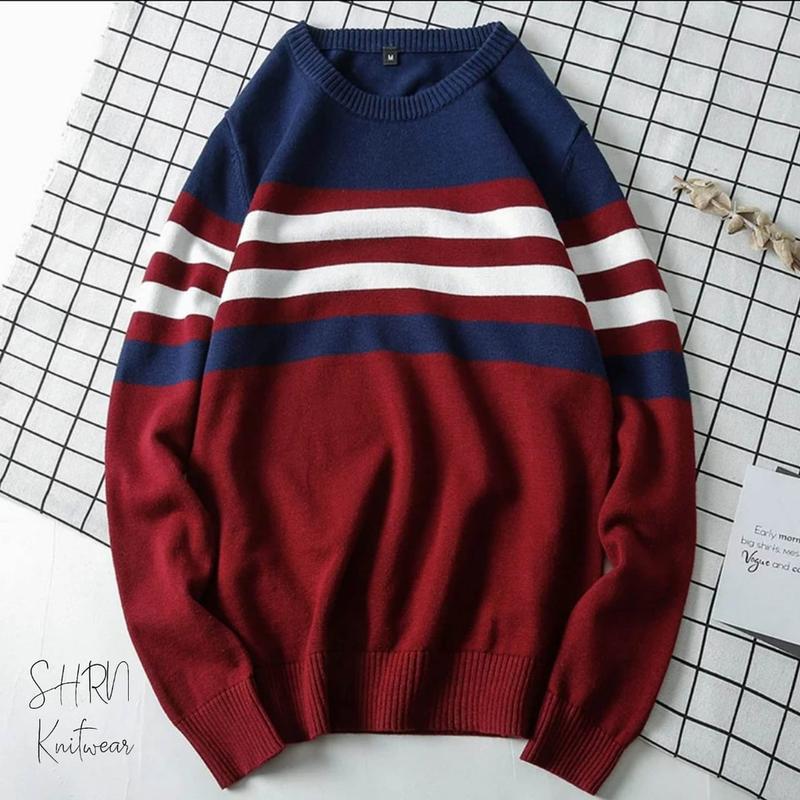 Kaos Pria Jaket Pria Sweater Rajut Pria Oblong Lengan Panjang Sweater Motif Crossline Bahan 12Get Get Halus & Tebal 6