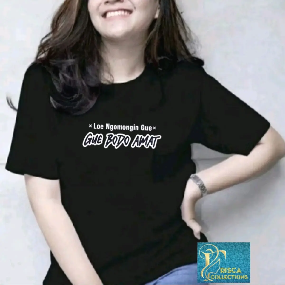kaos kata kata loe ngomongin gue gue bodo amat kaos atasan wanita kaos wanita kekinian katun 100% kaos murah Baju Oblong Cewek Dewasa Tshirt Oversize Distro
