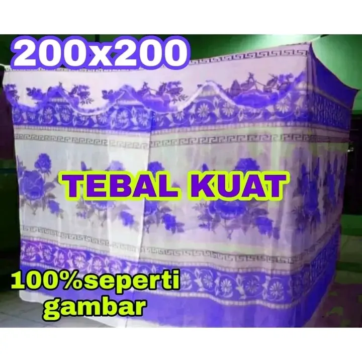KELAMBU BUNGA MAWAR TEBAL UKURAN JUMBO 200X200CM