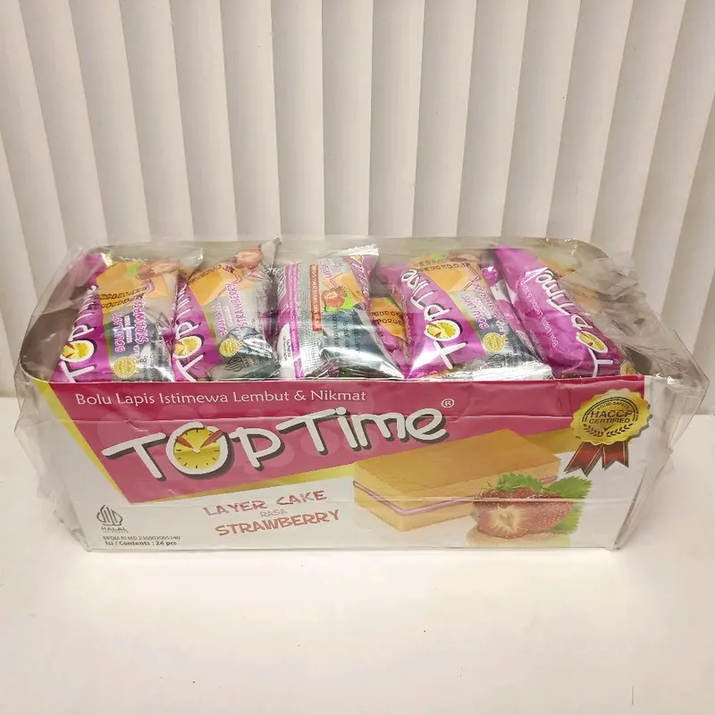 MURAH - Top Time Bolu Lapis Layer Cake 1 Box isi 24 Pcs All Varian 1