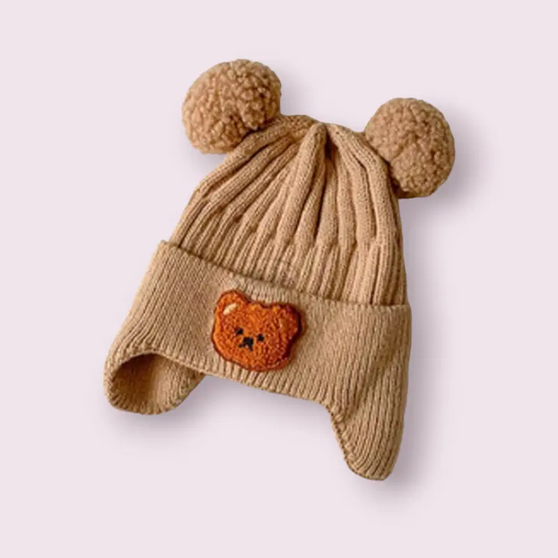 Topi Kupluk Bayi Bear Korea (0-1 tahun) Hitam Kuning 4