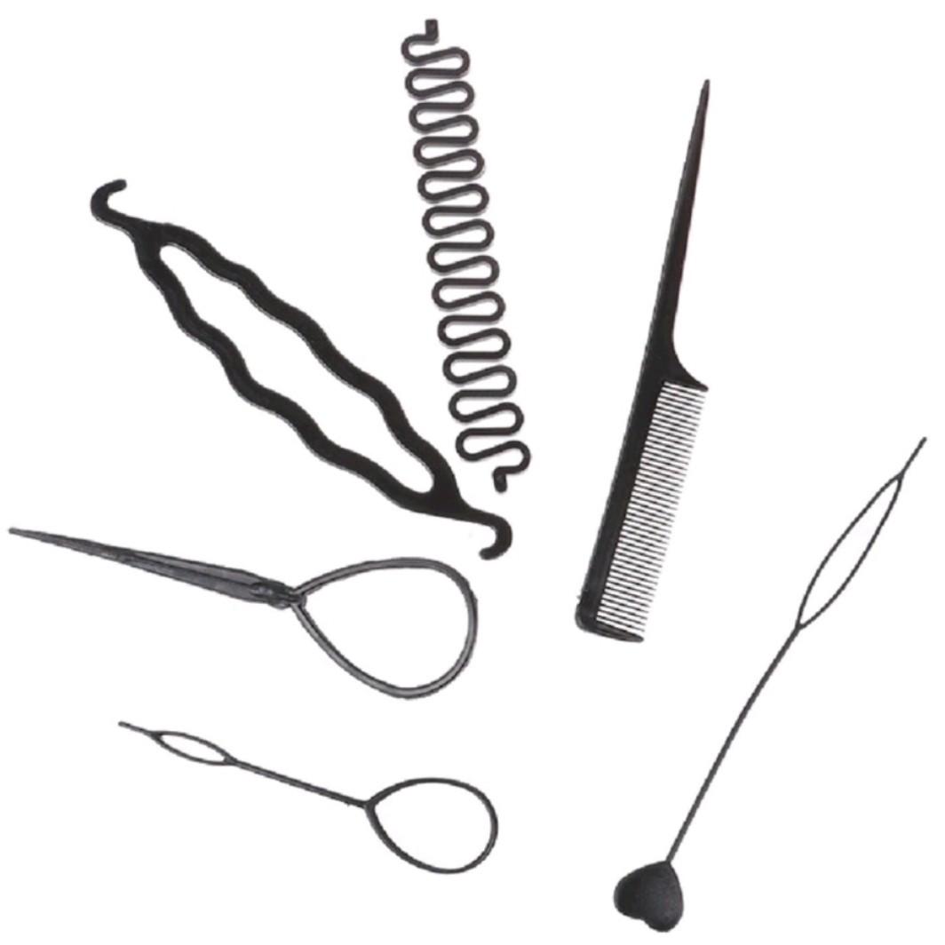 MAIMAI 6pcs SET Alat Kepang Sanggul Rias Penata Rambut / Alat Keriting Hair Styling Tools