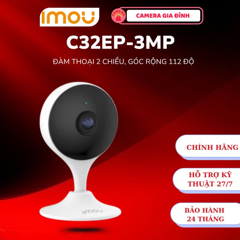 COMBO Camera Wifi IMOU C32EP 3MP-2K Tặng thẻ 64G chính hãng góc rộng 120 độ đàm thoại 2 chiều chân đế nam châm đêm hồng ngoại