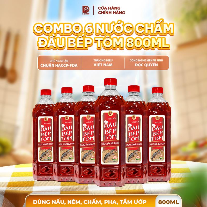 _Nước chấm Đầu Bếp Tôm_Tôm thật pha sẵn_6 chai nhựa 800ml
