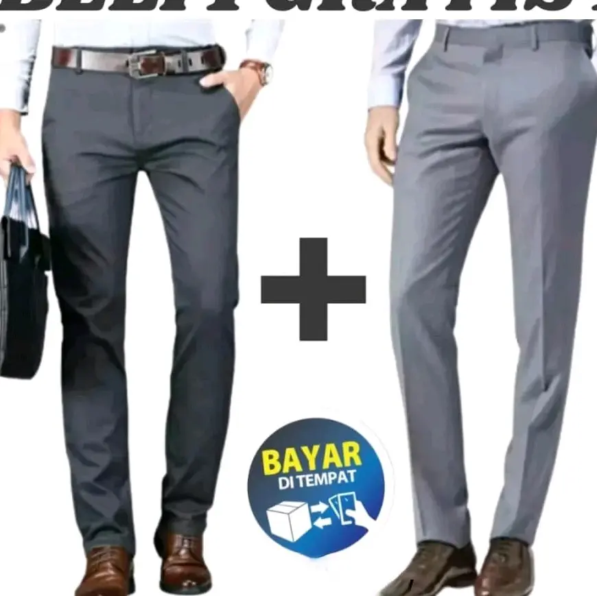 PAKET BUNDLING 1 PAKET ISI 2 CELANA FORMAL PRIA PREMIUM UKURAN 27-38 Slim-fitting