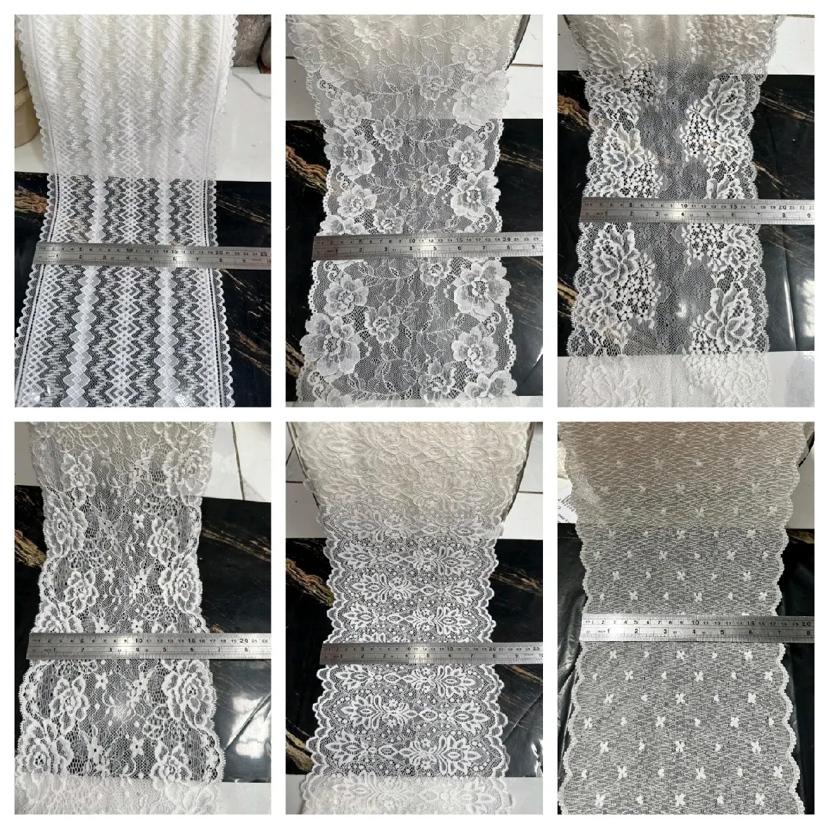 Renda strech warna bw harga per meter(100CM)