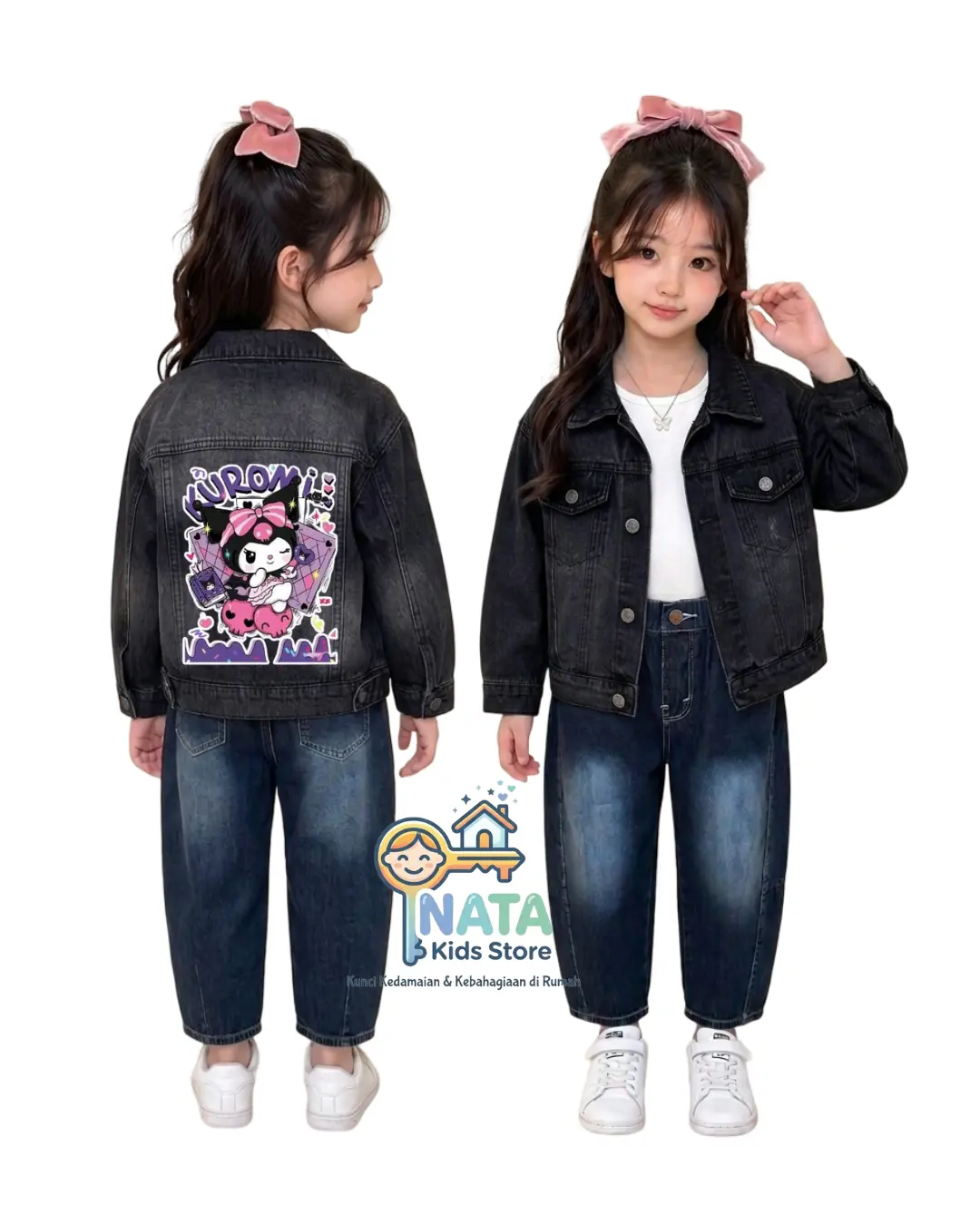 jaket viral anak usia 1-12th gambar 3D Denim Fashion Cewek Jeans jaket viral anak usia 1-12th gambar 3D Denim Fashion Cewek Jeans
