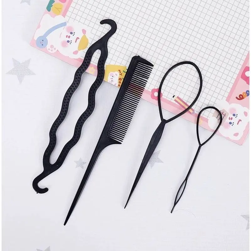 Set sisir style rambut 4 in 1 penata rambut sanggul Girls