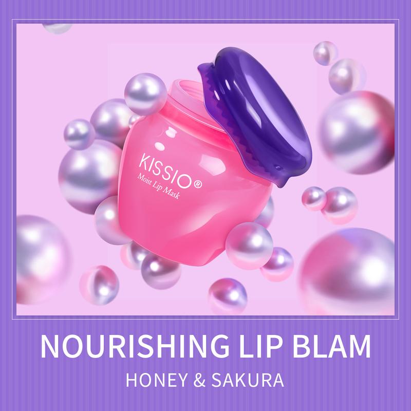 Product Introduction of KISSIO Lip Mask, Sakura Lip Mask Set, Lip Mask with Cherry Blossom Extract and Vitamin E, Lip Sleeping Mask with Stick, Lip Mask Overnight, Cruelty Free,2PCS, Hydrating, Cracked Lips, Lip Balm, Dark Lips 0