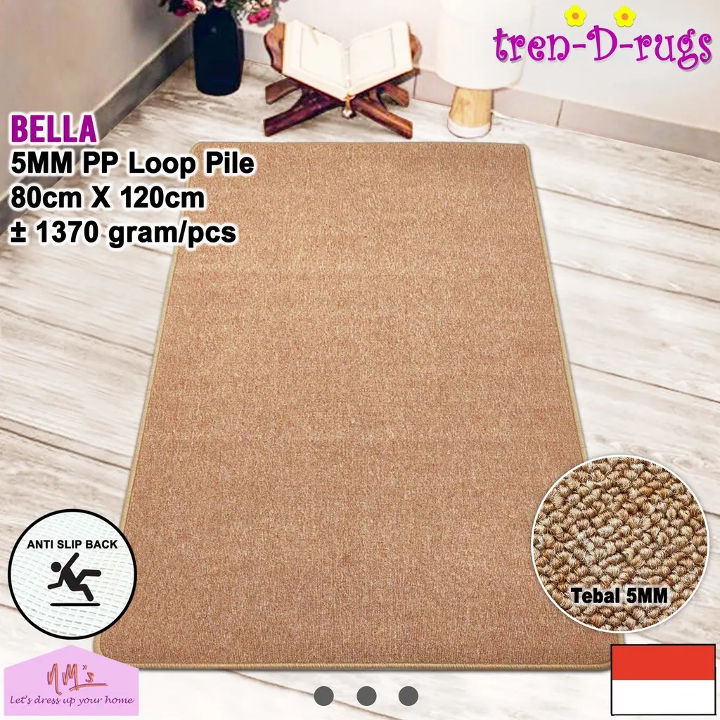 Tren-D-rugs Karpet polos alas lantai ruang tamu tidur permadani bulu sejadah sajadah minimalis anti slip murah 80 cm x 120 cm - NMs