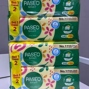 Paseo Smart 4 Pcs Tissue Paseo Smart 390ply Lembut Wangi Hemat Praktis untuk Kebutuhan Sehari-hari