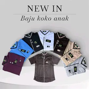 baju koko anak lengan pendek bahan katun TOYOBO kemko,fashion anak dr usia 5 smpai 12th