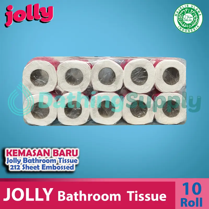 Tissue Jolly Bathroom Tisu Toilet 200 Sheet - 1 Pack isi 10 Roll 2