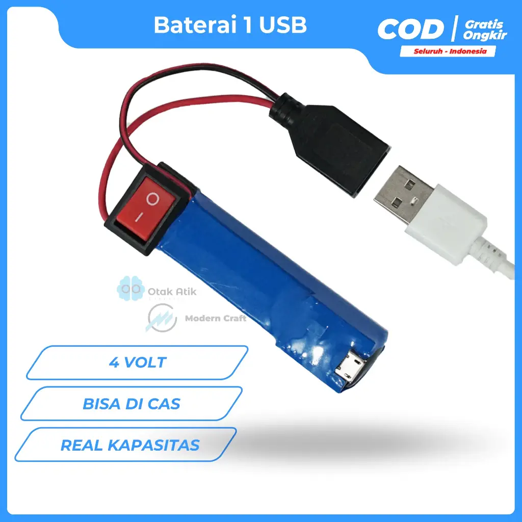 Baterai mainan layangan cas USB powerbank 4,2 volt DC