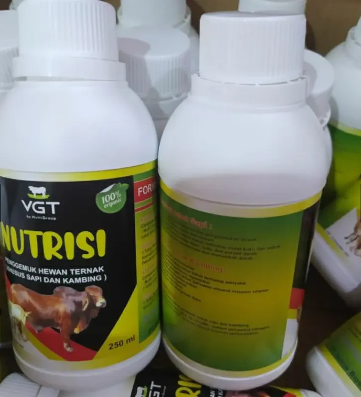 VGT Nutrisi Sapi dan Kambing Penggemuk Hewan Ternak Vitamin Sapi Penambah Nafsu Makan Kambing 250ml 5