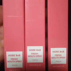 HOBE BAR Probiotic Oral Spray - Sugar-Free, Alcohol-Free, and Preservative-Free, Peach Mint Flavor for Fresh Breath (20 ml) hobe  bar pewangi mulut semprot mouth spray parfum  mulut Liquid
