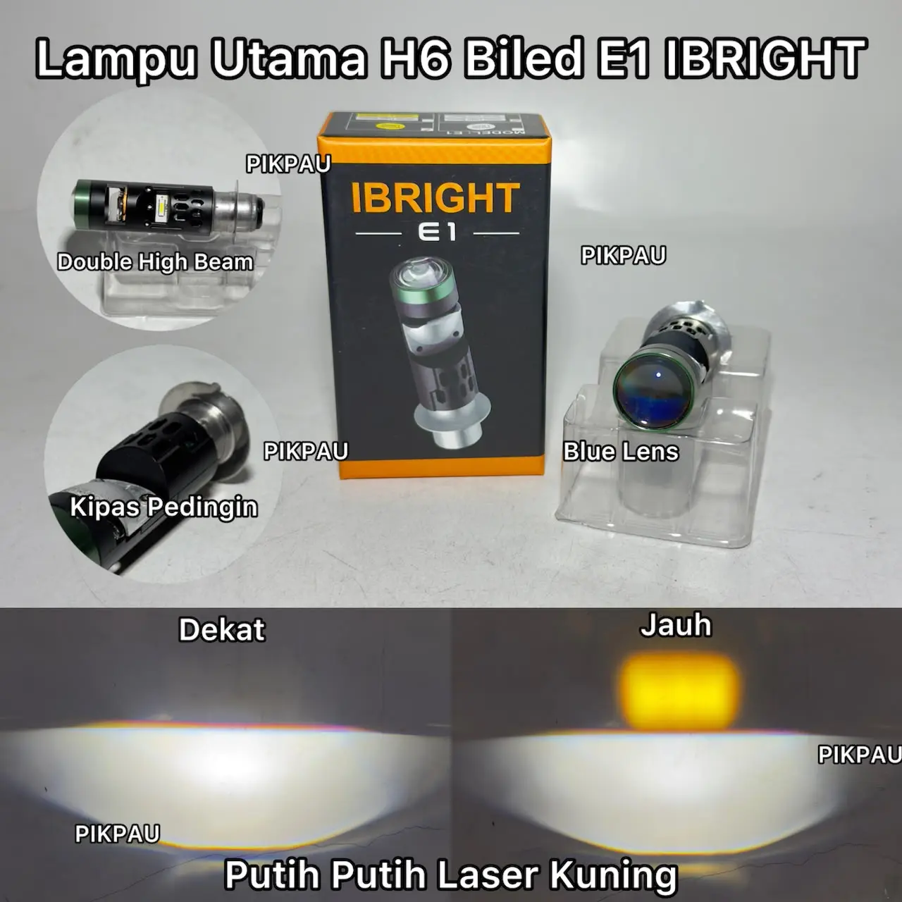 Lampu Utama H6 IBRIGHT E1 & E1D Dengan Kipas Pendingin
