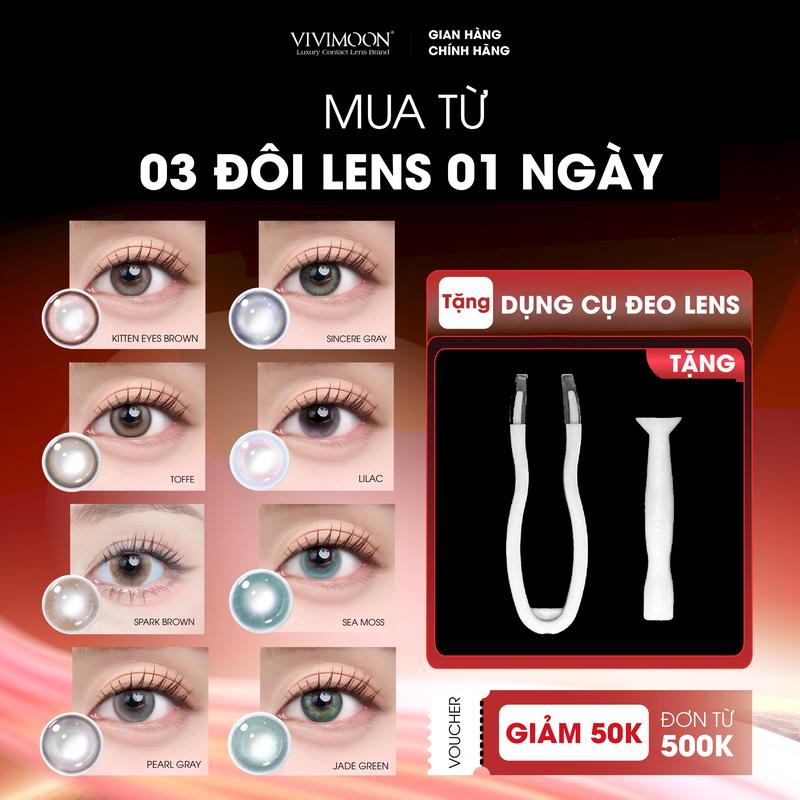 Giá 1 Bên Mắt Tổng Hợp Lens 1 Ngày Có Màu Nổi Bật Chất Liệu MPC Cao Cấp Độ Cận 0-8 Độ Kính Áp Tròng VIVIMOON LENS x2 để mua 1 đôi