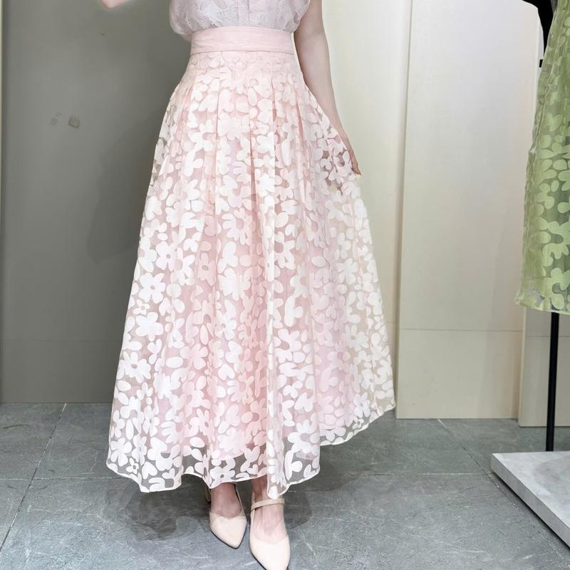 Chân Váy CCHAT Dáng Xoè Thêu Hoa Hoạ Tiết Nổi 3D Chất Voan 14CDV5002XT