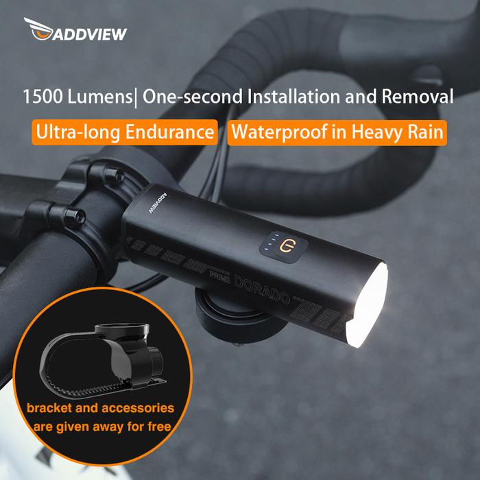 Gambar ADDVIEW Dorado Prime Lampu Sepeda 1500 Lumens Tahan Air USB Isi Ulang untuk Bersepeda Malam Alat Sepeda Gunung Outdoor Instalasi Cepat dan Bracket Gratis dari ADDVIEW.ID Kab. Tangerang Tokopedia