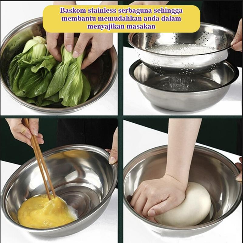 Baskom Parutan Stainles Serbaguna - Parutan Baskom 3in1 Stainless Steel 3