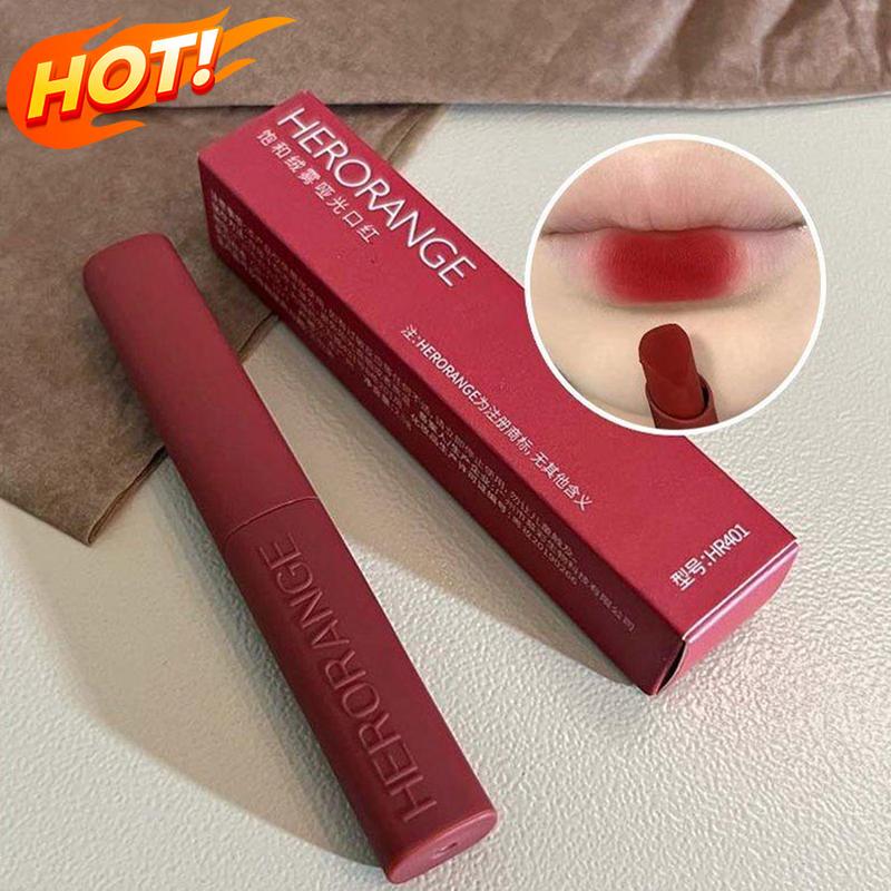 Son Môi Màu Đỏ Ống Mỏng Lì HERORANGE, Son Bóng Không Thấm Nước, Bộ 6 Chiếc, Son Môi Lì Cosmetic Mỹ Phẩm Trang Điểm