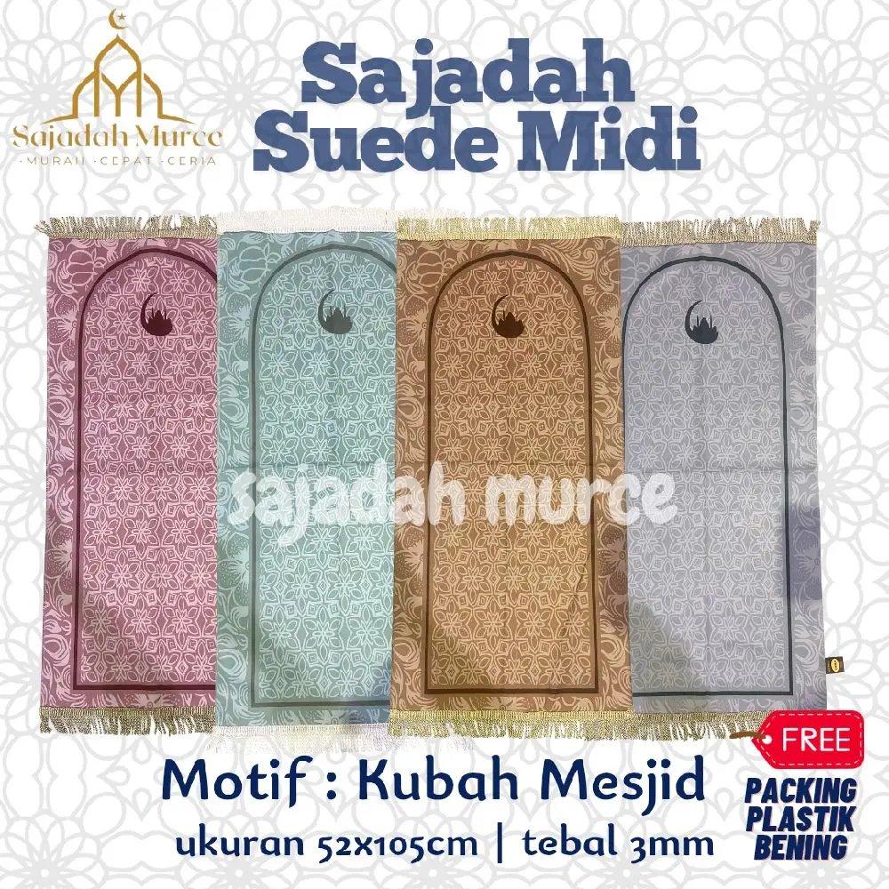 Sajadah Suede Midi Turki Motif 52 x 105 Halus dan Lembut