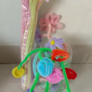 100Pcs Kawat Bulu Mercy Wire Craft Pipe Tebal dan lembut 30CM Bunga Alat Kerajinan Hadiah - Batang Pemutar Bahan DIY pelangi kawat bulu - TOYS