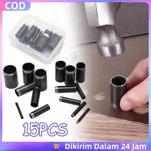15pcs Pembolong Bulat Pelubang Ikat Pinggang Kulit Pembolong Kulit Bulat 1-15mm