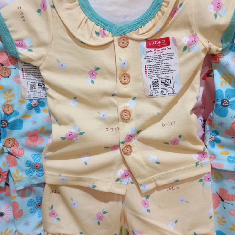 Little Q - BIS Rampel Baju Bayi Pendek Kancing Depan Celana Pendek 4